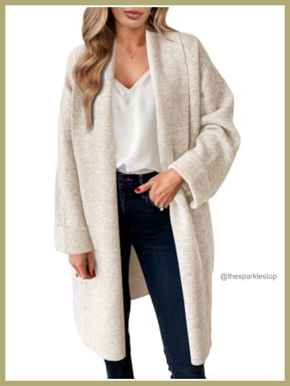 Womens Chunky Knit Long Cardigan Open Front Oversized Sweater Coat